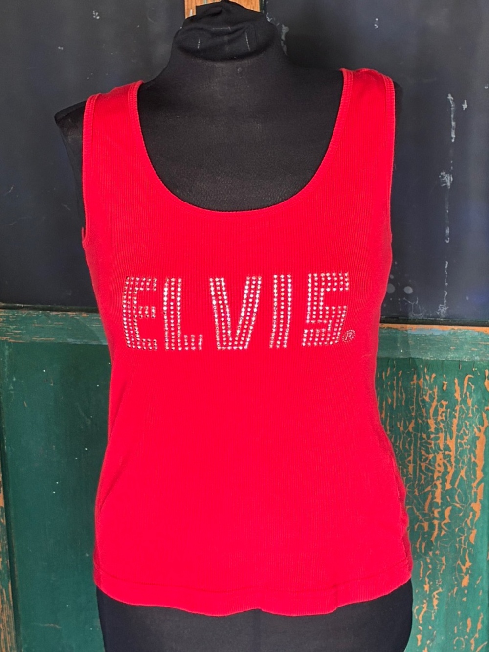 Elvis Presley Red Tank Top with Rhinestones Size M - NWOT